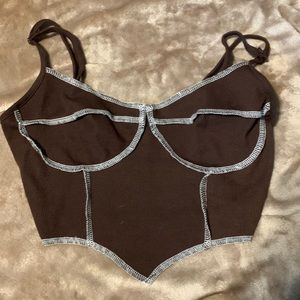 petite xs brown shein top